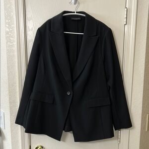 Lane Bryant Black Ponte Structured Blazer Size 16
